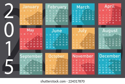 2015 year vector calendar