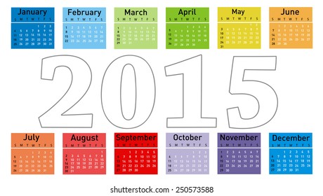 2015 year vector calendar