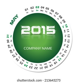 2015 year vector calendar for business wall calendar and business card. May