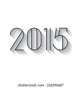 2015 year vector text flat with shadow