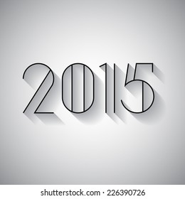 2015 year vector text flat with shadow