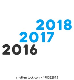 From 2016 to 2018 Years icon. Vector style is flat iconic symbol on a white background.