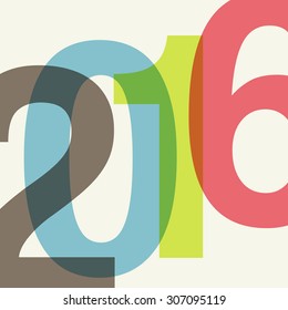 2016 abstract background with transparent numbers. vector illustration