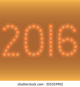 2016 abstract flowers logo on orange background