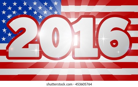 2016 American Flag  Election Concept with the flag in the background and 2016 year number