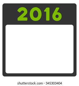 2016 Appointment vector icon. Style is bicolor flat symbol, eco green and gray colors, rounded angles, white background.