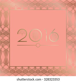 2016 Art Deco Template On Pink Background