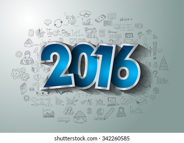 2016 Business Conceptual creative drawing business success strategy plan ideas concept, infographics, isnpiration,modern design template layout, diagram, step options and business solutions