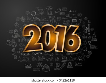 2016 Business Conceptual creative drawing business success strategy plan ideas concept, infographics, isnpiration,modern design template layout, diagram, step options and business solutions