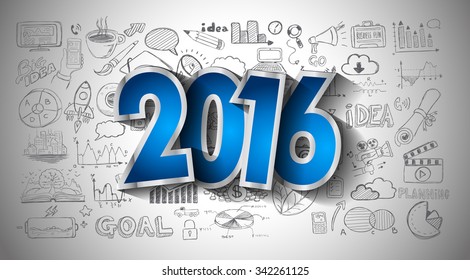 2016 Business Conceptual creative drawing business success strategy plan ideas concept, infographics, isnpiration,modern design template layout, diagram, step options and business solutions