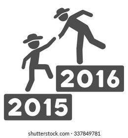 2016 Business Training vector icon. Style is flat symbol, gray color, rounded angles, white background.