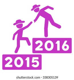 2016 Business Training vector icon. Style is flat symbol, violet color, rounded angles, white background.