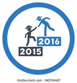 2016 Business Training vector icon. Style is bicolor flat circled symbol, smooth blue colors, rounded angles, white background.