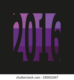 2016 button on purple and black background
