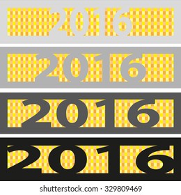 2016 Button yellow on white background