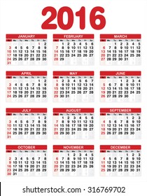 2016 Calendar