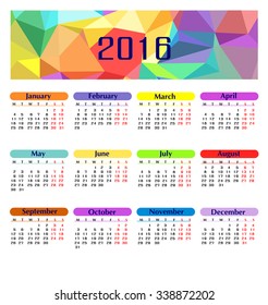 2016 calendar