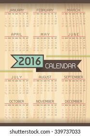 2016 Calendar 