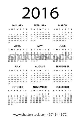 2016 Calendar Black - illustration
Vector template of 2016 calendar
