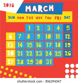  2016 calendar design : POP ART