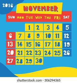  2016 calendar design : POP ART