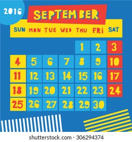  2016 calendar design : POP ART