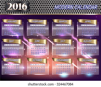 2016 calendar design.
Vector Illustration