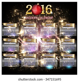 2016 calendar design. 
Vector Illustration.