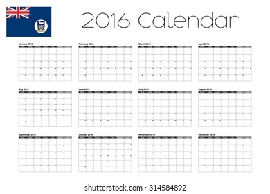 A 2016 Calendar with the Flag of FalklandI slands