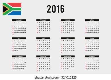 16 Calendar Flag South Africa Stock Vector Royalty Free 16 Calendar Flag South Africa Stock Vector Royalty Free