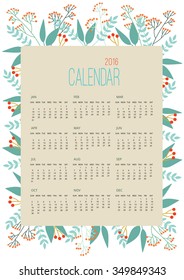 2016 Calendar  with floral collection