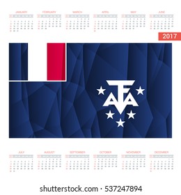 2016 Calendar - French-Southern-and-Antarctic-Lands Country Flag Banner - Happy new Year calendar template - Week starts with Sunday - Vector illustration