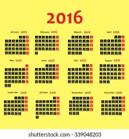 2016 Calendar - illustration