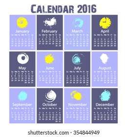 2016 Calendar - illustration