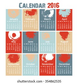 2016 Calendar - illustration