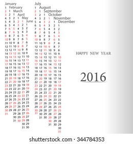 2016 calendar illustration calendar cover template