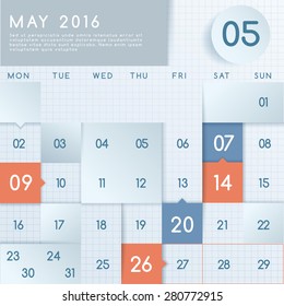 2016 Calendar Layout : Vector Illustration