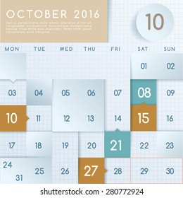 2016 Calendar Layout : Vector Illustration