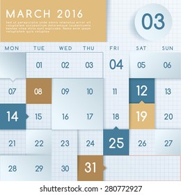 2016 Calendar Layout : Vector Illustration