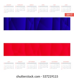 2016 Calendar - Los-Altos Country Flag Banner - Happy new Year calendar template - Week starts with Sunday - Vector illustration

