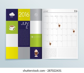 2016 Calendar in Magazine Template