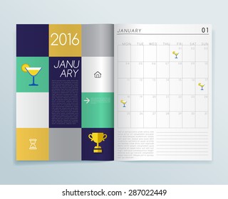 2016 Calendar in Magazine Template