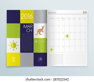 2016 Calendar in Magazine Template