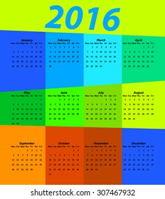 2016 calendar modern simple design