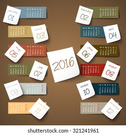 2016 calendar paper sticker
