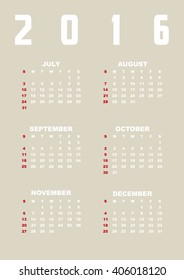 2016 Calendar Planner Design.