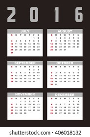 2016 Calendar Planner Design.