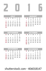 2016 Calendar Planner Design.