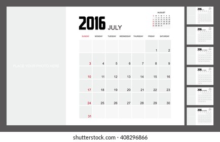 2016 Calendar Planner Design.