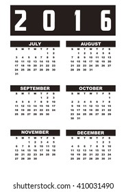 2016 Calendar Planner Design.